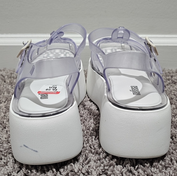 Melissa Possession Plato White Platform Sandals Size 7 - Picture 3 of 8